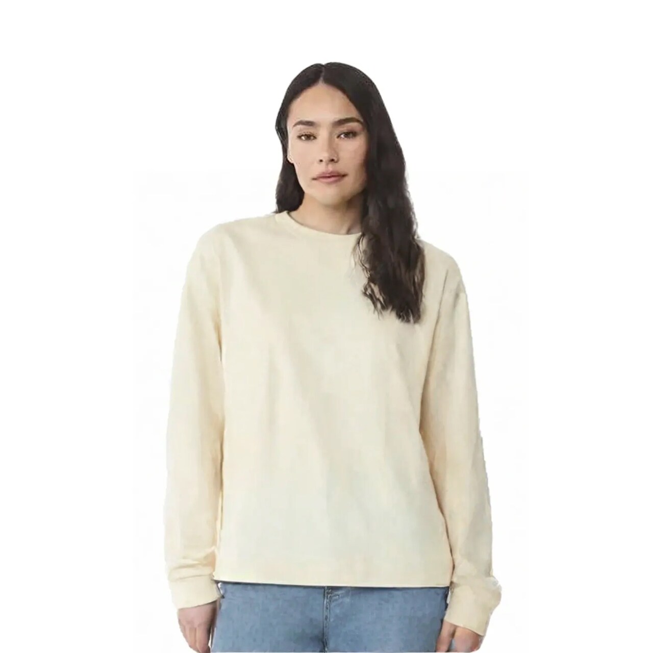 BELLA + CANVAS Heavyweight Long Sleeve Crewneck T-Shirt for Streetwear Style & Layering Wear Essential Tee
